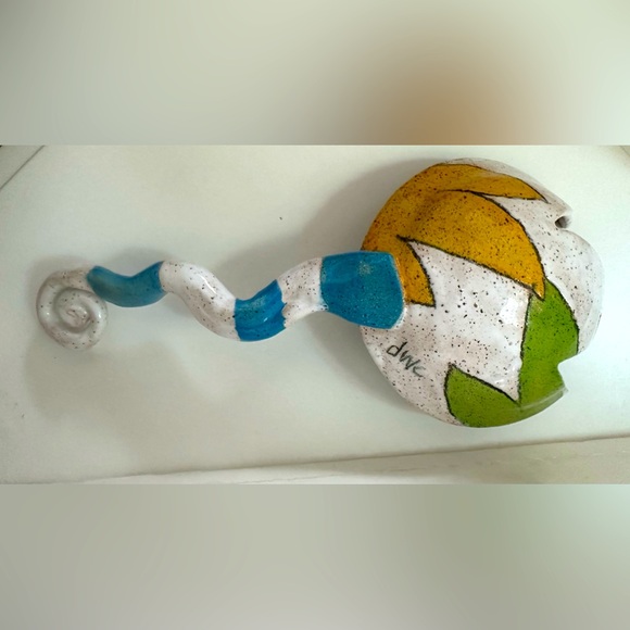 THREE WHEEL STUDIO Dwo Wen Chen Signed Pottery Serving Spoon & Fork Sculpture - Picture 3 of 7